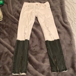 Men’s black and white jeans